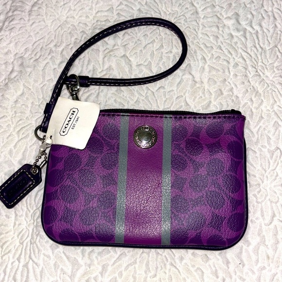 Coach Handbags - Coach Monogram Pouch Wallet Wristlet